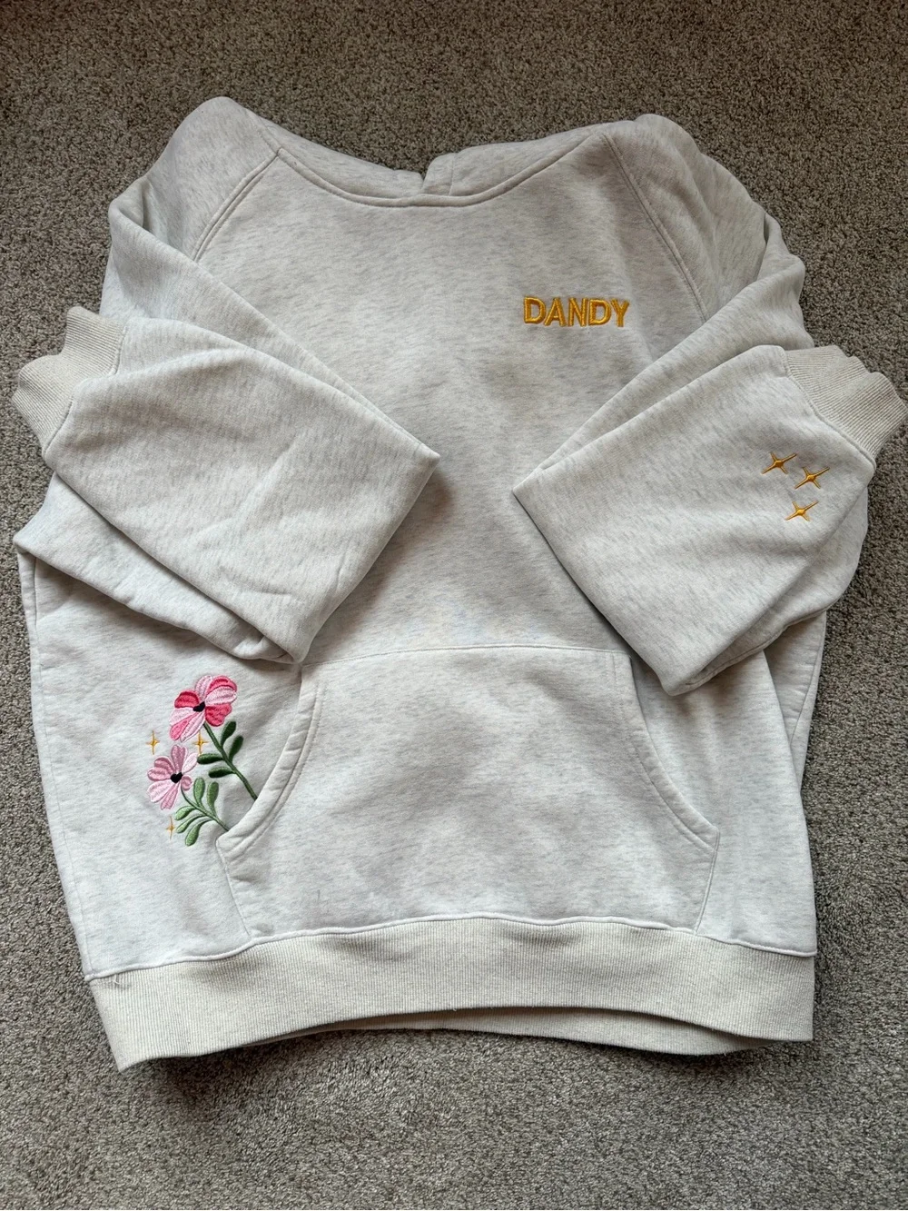 Floral Bouquet Embroidered Hoodie - Cream - Picture 2 of 2